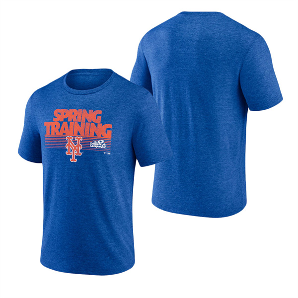 Men's New York Mets Fanatics Branded Royal 2022 MLB Spring Training Grapefruit League Spring Fade Tri-Blend T-Shirt