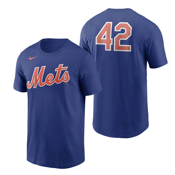 Men's New York Mets Nike Royal Jackie Robinson Day Team 42 T-Shirt