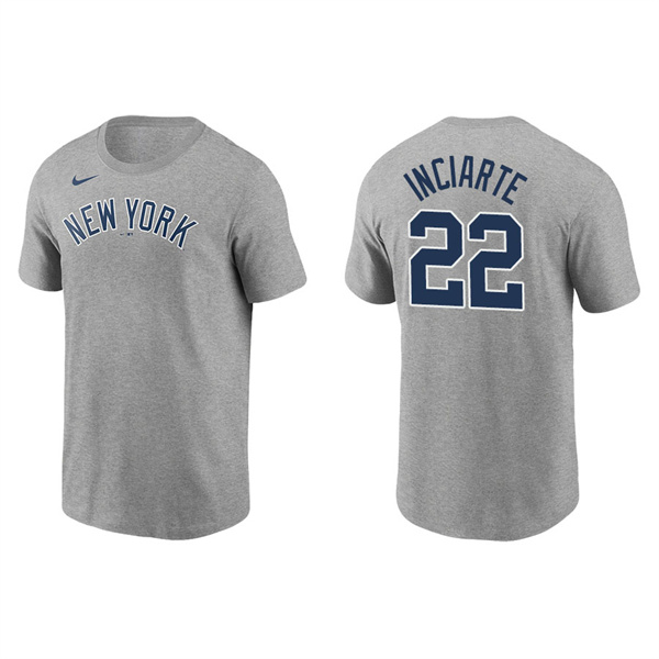 Men's New York Yankees Ender Inciarte Gray Name & Number Nike T-Shirt