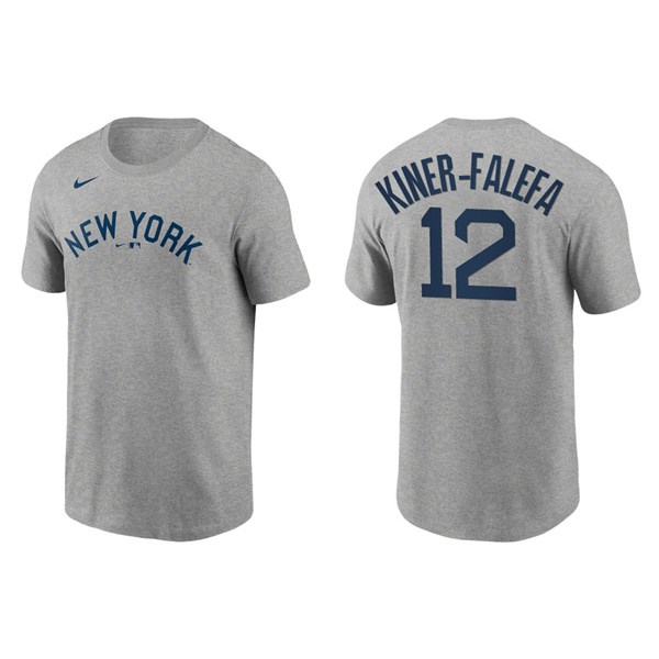 Men's New York Yankees Isiah Kiner-Falefa Gray 2021 Field Of Dreams T-Shirt