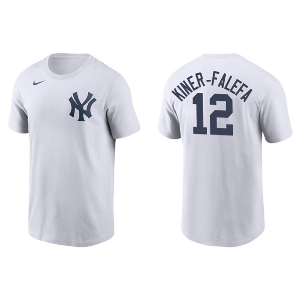 Men's New York Yankees Isiah Kiner-Falefa White Name & Number Nike T-Shirt