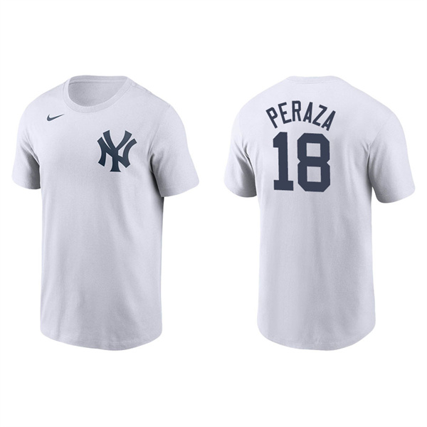 Men's New York Yankees Jose Peraza White Name & Number Nike T-Shirt