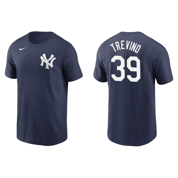 Men's New York Yankees Jose Trevino Navy Name & Number Nike T-Shirt