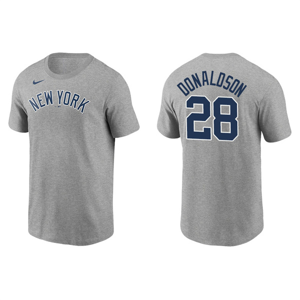 Men's New York Yankees Josh Donaldson Gray Name & Number Nike T-Shirt