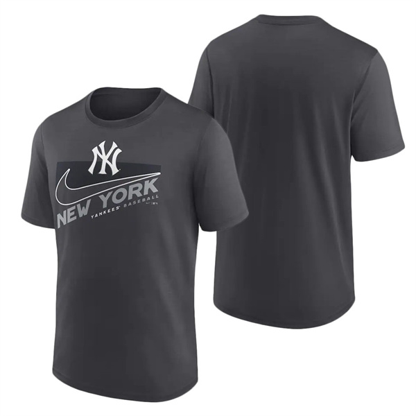 Men's New York Yankees Nike Anthracite Swoosh Town Performance T-Shirt