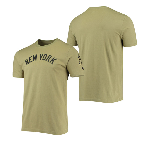 Men's New York Yankees New Era Olive Brushed Armed Forces T-Shirt
