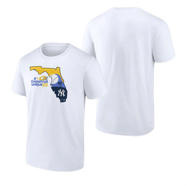 Men's New York Yankees Fanatics Branded White 2022 MLB Spring Training Grapefruit League State Fill T-Shirt
