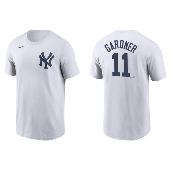 Men's New York Yankees Brett Gardner White Name & Number Nike T-Shirt