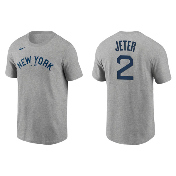 Men's New York Yankees Derek Jeter Gray 2021 Field Of Dreams T-Shirt