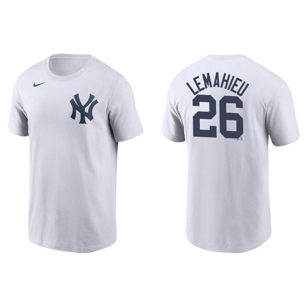 Men's New York Yankees DJ LeMahieu White Name & Number Nike T-Shirt