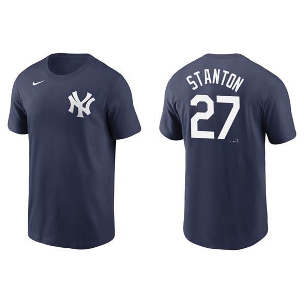 Men's New York Yankees Giancarlo Stanton Navy Name & Number Nike T-Shirt