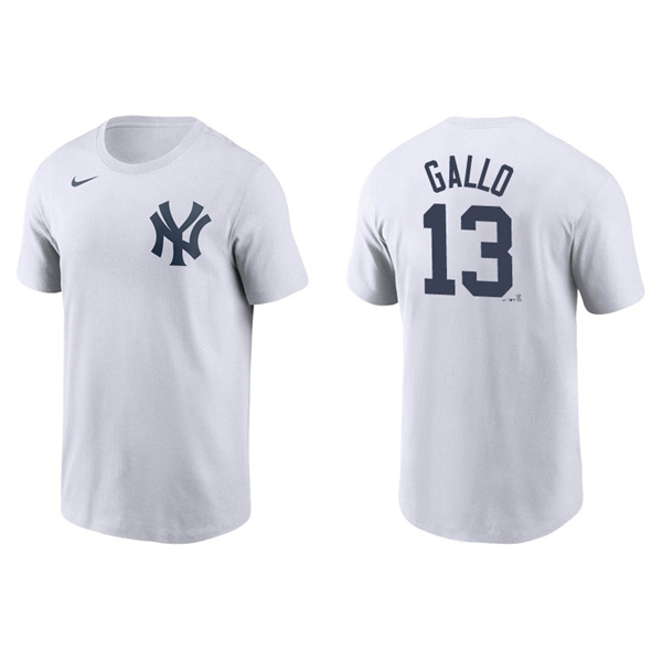 Men's New York Yankees Joey Gallo White Name & Number Nike T-Shirt