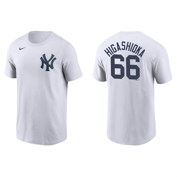 Men's New York Yankees Kyle Higashioka White Name & Number Nike T-Shirt