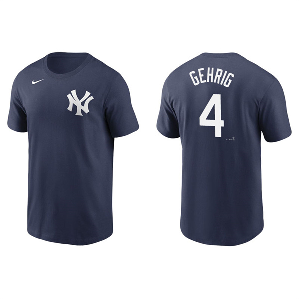 Men's New York Yankees Lou Gehrig Navy Name & Number Nike T-Shirt