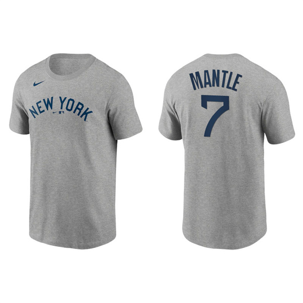 Men's New York Yankees Mickey Mantle Gray 2021 Field Of Dreams T-Shirt