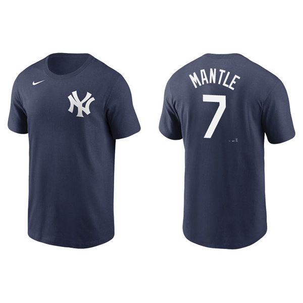 Men's New York Yankees Mickey Mantle Navy Name & Number Nike T-Shirt