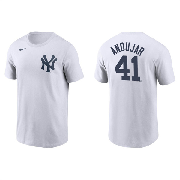 Men's New York Yankees Miguel Andujar White Name & Number Nike T-Shirt