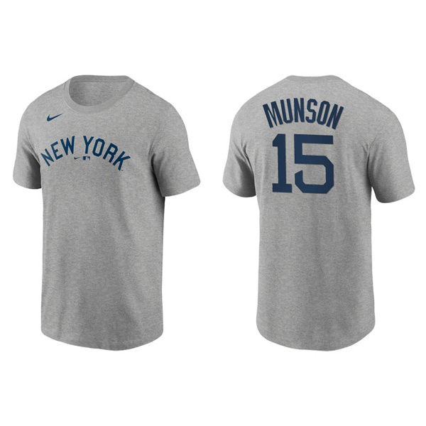 Men's New York Yankees Thurman Munson Gray 2021 Field Of Dreams T-Shirt