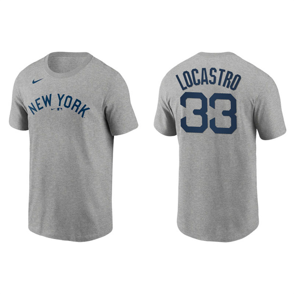 Men's New York Yankees Tim Locastro Gray 2021 Field Of Dreams T-Shirt