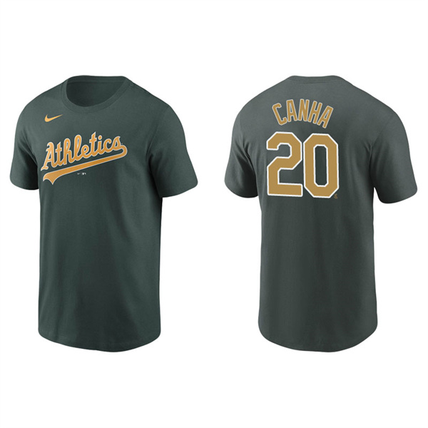 Men's Oakland Athletics Mark Canha Green Name & Number Nike T-Shirt