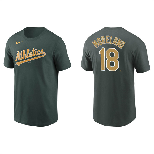 Men's Oakland Athletics Mitch Moreland Green Name & Number Nike T-Shirt