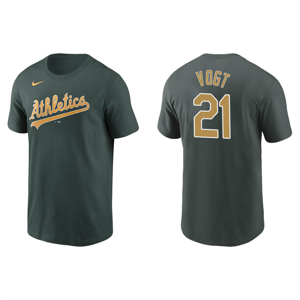 Men's Oakland Athletics Stephen Vogt Green Name & Number Nike T-Shirt