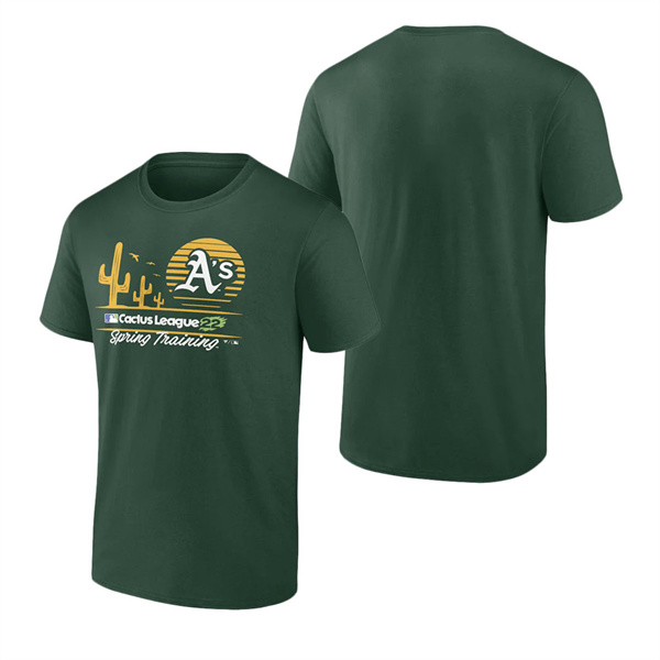 Men's Oakland Athletics Fanatics Branded Green 2022 MLB Spring Training Cactus League Horizon Line T-Shirt