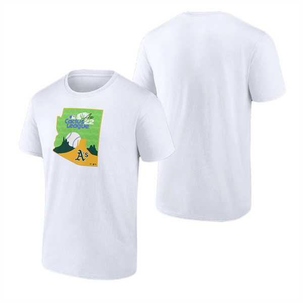 Men's Oakland Athletics Fanatics Branded White 2022 MLB Spring Training Cactus League State Fill T-Shirt