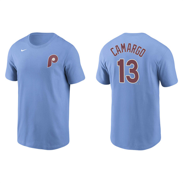 Men's Johan Camargo Philadelphia Phillies Light Blue Name & Number Nike T-Shirt