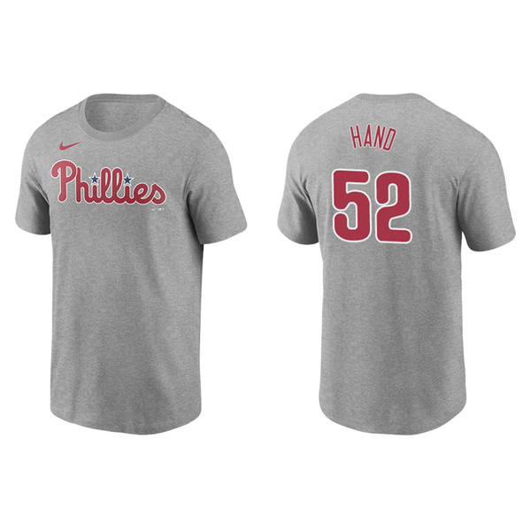 Men's Philadelphia Phillies Brad Hand Gray Name & Number Nike T-Shirt