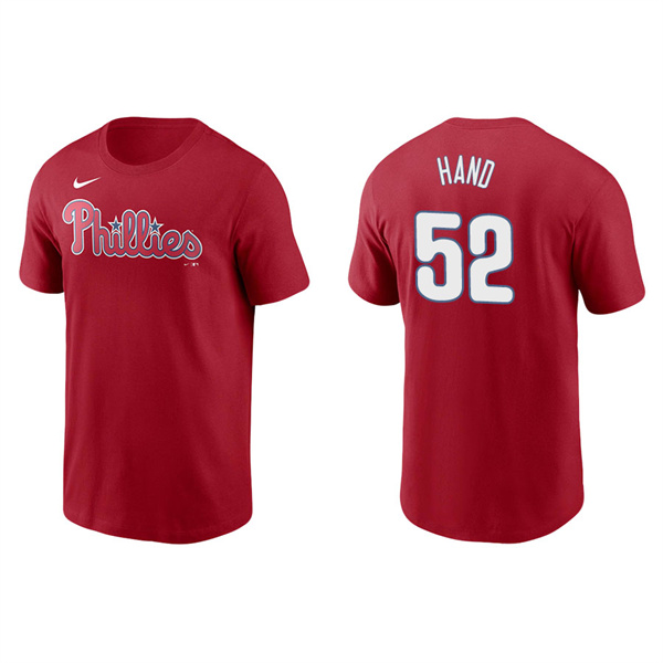 Men's Philadelphia Phillies Brad Hand Red Name & Number Nike T-Shirt