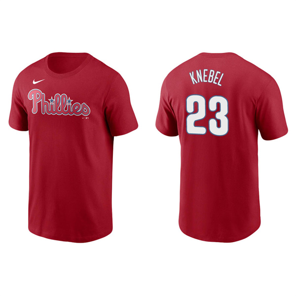 Men's Philadelphia Phillies Corey Knebel Red Name & Number Nike T-Shirt