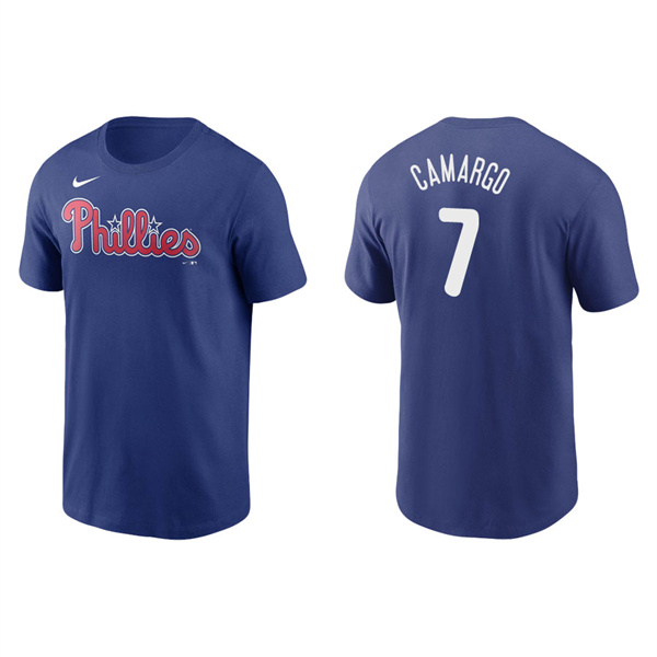 Men's Philadelphia Phillies Johan Camargo Royal Name & Number Nike T-Shirt