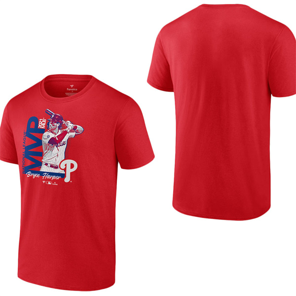 Men's Philadelphia Phillies Bryce Harper Fanatics Branded Red 2021 NL MVP T-Shirt