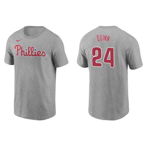 Men's Philadelphia Phillies Roman Quinn Gray Name & Number Nike T-Shirt