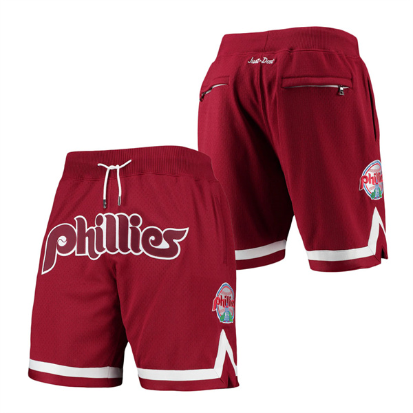 Men's Philadelphia Phillies Mitchell & Ness Burgundy Cooperstown Collection Just Don Shorts