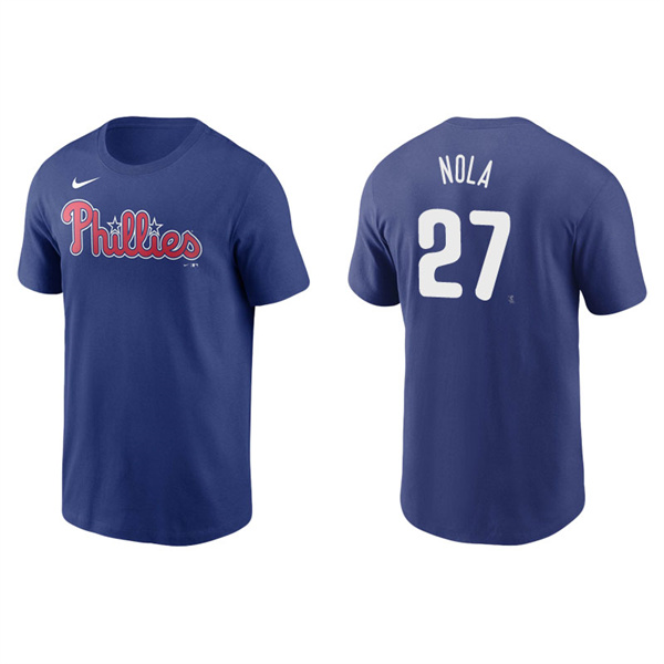 Men's Philadelphia Phillies Aaron Nola Royal Name & Number Nike T-Shirt