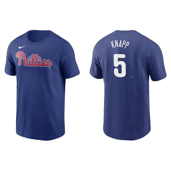 Men's Philadelphia Phillies Andrew Knapp Royal Name & Number Nike T-Shirt