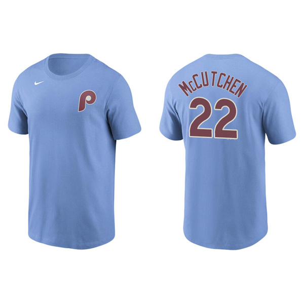 Men's Philadelphia Phillies Andrew McCutchen Light Blue Name & Number Nike T-Shirt