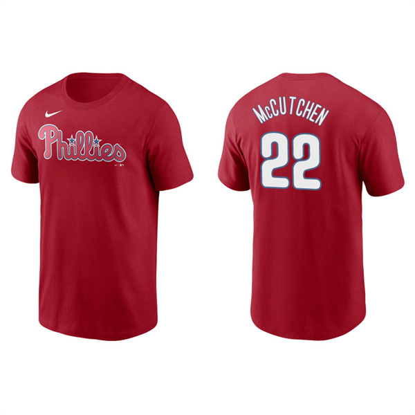 Men's Philadelphia Phillies Andrew McCutchen Red Name & Number Nike T-Shirt
