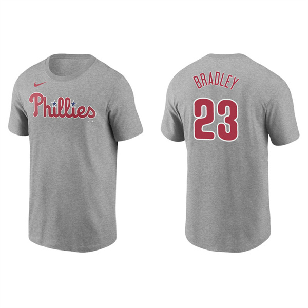 Men's Philadelphia Phillies Archie Bradley Gray Name & Number Nike T-Shirt