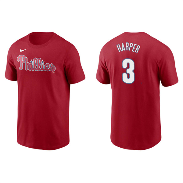 Men's Philadelphia Phillies Bryce Harper Red Name & Number Nike T-Shirt