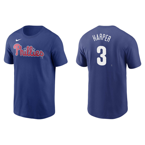 Men's Philadelphia Phillies Bryce Harper Royal Name & Number Nike T-Shirt