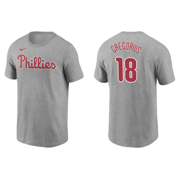 Men's Philadelphia Phillies Didi Gregorius Gray Name & Number Nike T-Shirt