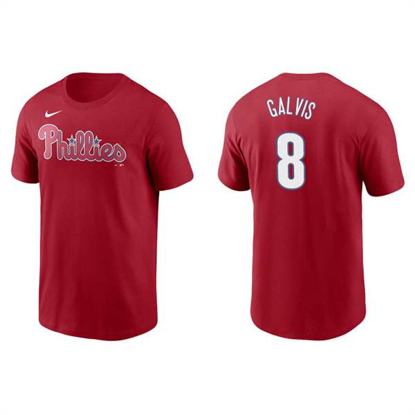 Men's Philadelphia Phillies Freddy Galvis Red Name & Number Nike T-Shirt