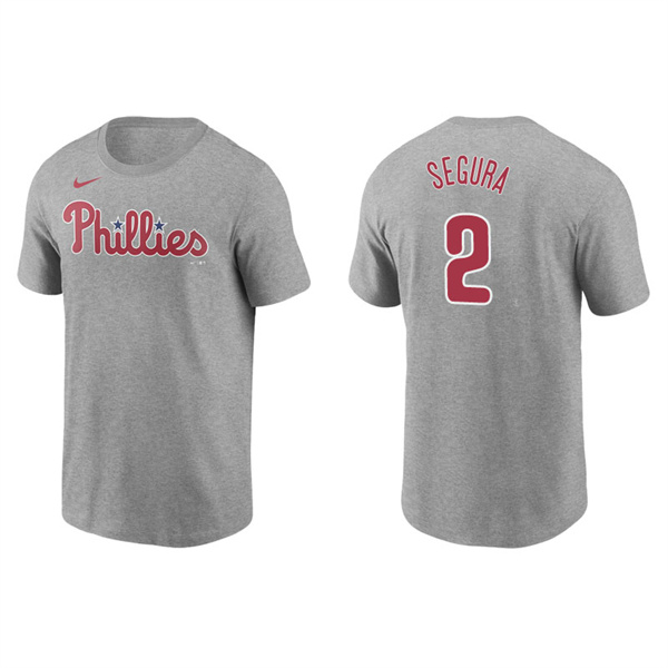 Men's Philadelphia Phillies Jean Segura Gray Name & Number Nike T-Shirt