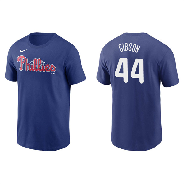 Men's Philadelphia Phillies Kyle Gibson Royal Name & Number Nike T-Shirt