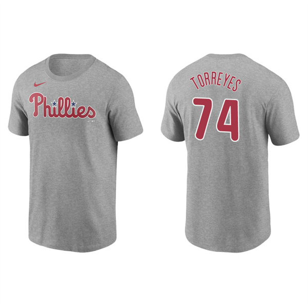 Men's Philadelphia Phillies Ronald Torreyes Gray Name & Number Nike T-Shirt