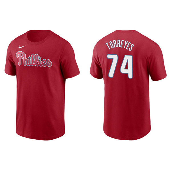 Men's Philadelphia Phillies Ronald Torreyes Red Name & Number Nike T-Shirt