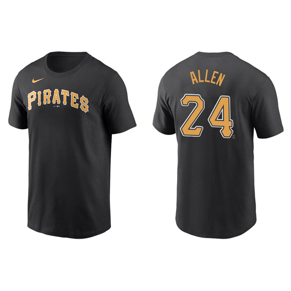 Men's Greg Allen Pittsburgh Pirates Black Name & Number Nike T-Shirt